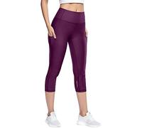 Women's 3/4 Sports Pants with Pockets Sports High Waist Leggings Short Flat Stomach Pure Color Yoga Jegging Exercise Fitness Jogging Stretchy Cheap Tights