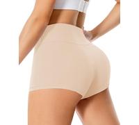Women's 3"/5" High Waisted Biker Shorts - Spandex Yoga, Workout, Cycling, Volleyball, Dance | Athletic Booty Shorts, 6-nude Beige, XXL