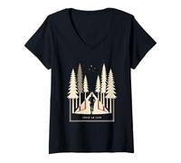 Women's 3 AM Club Trail Running Ultra Runner Headlamp V-Neck T-Shirt