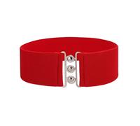 Womens 3" Elastic Belt Vintage 50's Handmade In The USA - Red Belts for Men Automatic Buckle (Red, One Size)
