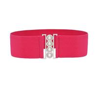 Womens 3" Elastic Stretch Belt Vintage 50's Handmade In The USA Belt Big And Tall (Hot Pink, One Size)