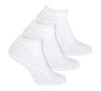Womens 3 Pack 100% Cotton Trainer Socks | Sock Snob | Short Low Cut Ankle Socks in Size 4-8 (4-8, White)