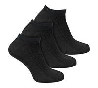 Womens 3 Pack 100% Cotton Trainer Socks | Sock Snob | Short Low Cut Ankle Socks in Size 4-8 (UK, Numeric, 4, 8, Regular, Regular, Black 2)