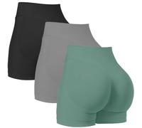 Women's 3 Piece Gym Shorts Seamless Scrunch Butt Lifting High Waisted Workout Biker Booty Yoga Cycling Sports Shorts