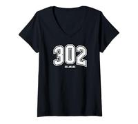 Women's 302 Delaware Arched Athletic Design V-Neck T-Shirt