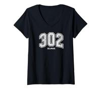 Women's 302 Delaware Arched Athletic Design with Details V-Neck T-Shirt