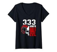 Women's 333 I am only The Half Devil V-Neck T-Shirt