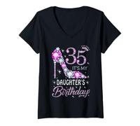 Women's 35 It's My Daughter's Birthday High Heel 35 Years Old V-Neck T-Shirt