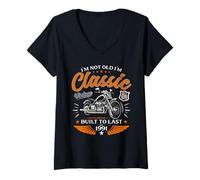 Womens 35th Birthday Man Gift Motorcycle Motorcyclist Biker 1991 V-Neck T-Shirt