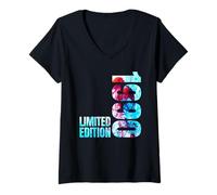 Womens 35th Birthday Man Woman 35 Years 1990 Decoration Fun V-Neck T-Shirt