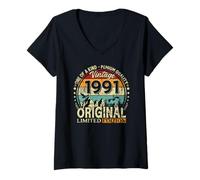 Womens 35th Birthday Man Woman 35 Years 1991 Decoration Fun V-Neck T-Shirt
