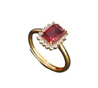 Women's 375 Gold Open Ring Engagement Ring Lab Created Ruby, Size M 1/2