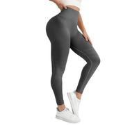 Women's 3D Compression Leggings for Anti Fat Mass Sports Push Up Leggings Anticellulite Fitness Elegant Pants Tummy Control Full Gym Slim Soft High Waist Elasticated Yoga Slimming Black (A-Grey, M)