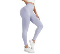Women's 3D Compression Leggings for Anti Fat Mass Sports Push Up Leggings Anticellulite Fitness Elegant Pants Tummy Control Full Gym Slim Soft High Waist Elasticated Yoga Slimming Black (A-Purple, M)
