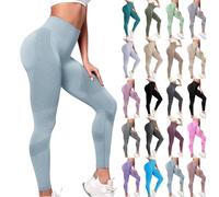 Women's 3D Compression Leggings for Anti Fat Mass Sports Push Up Leggings Anticellulite Fitness Elegant Pants Tummy Control Full Gym Slim Soft High Waist Elasticated Yoga Slimming (B-Sky Blue, L)