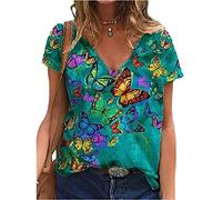 Womens 3D Hand Painted Printed Blouse T Shirt V Neck Short Sleeve Summer The New Tops Women's T-Shirt Short Sleeve Loose Grace tie dye Casual Shirts Blouse Sports T-Shirt Tunic Tops S-5XL