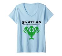 Womens 3I Atlas Comet Interstellar Alien 3I Atlas V-Neck T-Shirt