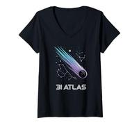 Womens 3I/Atlas Interstellar Astronomer Comet Interstellar Visitors V-Neck T-Shirt