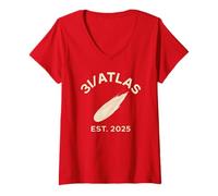 Womens 3I/Atlas Interstellar Astronomer Comet UFO Alien Probe Red V-Neck T-Shirt