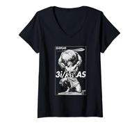 Womens 3I/Atlas Mythology - Celestial Titan Astronomy Art V-Neck T-Shirt