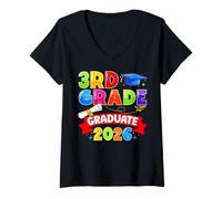 Women's 3rd Grade Graduate 2026 Elementary Graduation Class of 2026 V-Neck T-Shirt