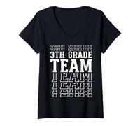 Womens 3rd Grade Team Third Grader Back to First Day of School V-Neck T-Shirt