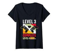 Womens 3rd Wedding Anniversary Level 3 Complete Level 4 Loading V-Neck T-Shirt