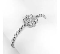 Women's 4-leaf clover cz bracelet Ponytail & Co Argenté 15/5 cm