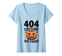 Womens 404 Costume Not Found Funny Pixel Art Halloween Design V-Neck T-Shirt