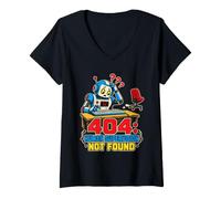 Women's 404 Human Supervision Not Found Programmer Coder V-Neck T-Shirt
