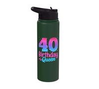 Womens 40th Birthday 40 Yrs Old Birthday Queen Stainless Steel Insulated Water Bottle