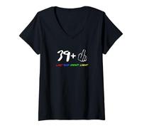 Womens 40th Birthday 9 Plus One Last Year Doesn't Count V-Neck T-Shirt