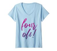 Womens 40th Birthday, Big Four Oh Forty Years Old 40 V-Neck T-Shirt