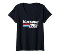 Womens 40th Birthday Men Vintage 1985 Cool Dad 40 yr Old for Him V-Neck T-Shirt