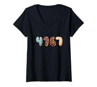 Womens 4167 Donuts 4 1 6 7 Funny Gen Z Meme Slang Four One 67 Joke V-Neck T-Shirt