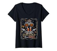 Womens 41st Birthday Queen Chapter 41 Fabulous Since 1985 Women V-Neck T-Shirt