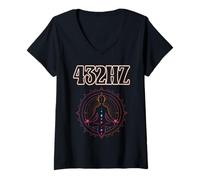 Women's 432HZ Meditation Sound Healing Natural Tuning Holy Frequency V-Neck T-Shirt