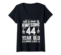 Womens 44th Birthday Gift Took Me 44 Years Good Funny 44 Years Old V-Neck T-Shirt
