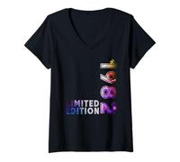 Womens 44th Birthday Man Woman 44 Years 1982 Decoration Fun V-Neck T-Shirt