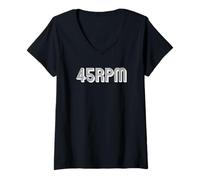 Women's 45 RPM Vinyl Record Lovers Cratedigging Graphic V-Neck T-Shirt
