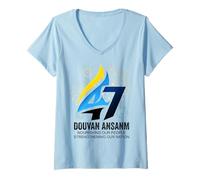 Women's 47th St. Lucia Independence Day, Douvan Ansanm Anniversary V-Neck T-Shirt