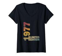 Womens 48th Birthday Gift men & women born 1977 turning 48 Year Old V-Neck T-Shirt