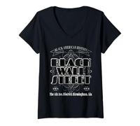 Women's 4th Avenue Pride Birmingham Heritage Black Wall Street V-Neck T-Shirt