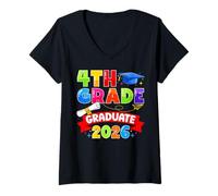 Women's 4th Grade Graduate 2026 Elementary Graduation Class of 2026 V-Neck T-Shirt