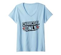 Women's 4th July Charcoal Grill Master Patriotic America BBQ V-Neck T-Shirt