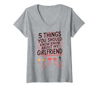 Womens 5 Things About My Girlfriend for Girlfriends V-Neck T-Shirt