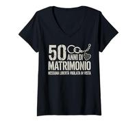 Womens 50 Di Matrimonio Anni - Regalo per 50 di matrimonio V-Neck T-Shirt