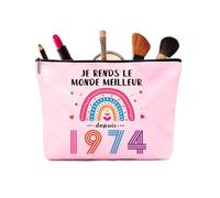 Women's 50th Birthday Gift - Gift for Women 50 Years - Make-up Bag & Keyring, Personalised 50th Birthday Gift
