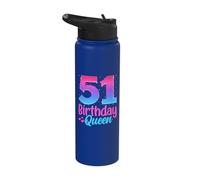 Womens 51st Birthday 51 Yrs Old Birthday Queen Stainless Steel Insulated Water Bottle