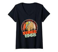 Women's 58 Years Getting There Slowly Since 1968 58th Birthday Sloth V-Neck T-Shirt
